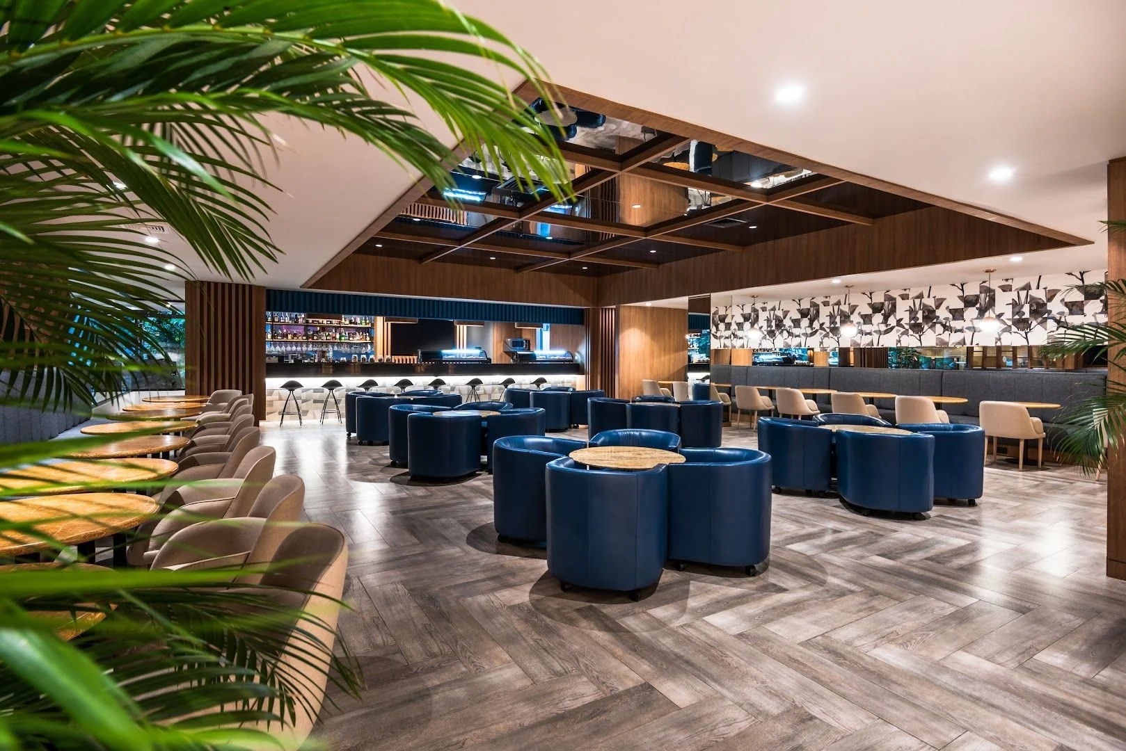 Lounge bar area at the selected full-service stay.